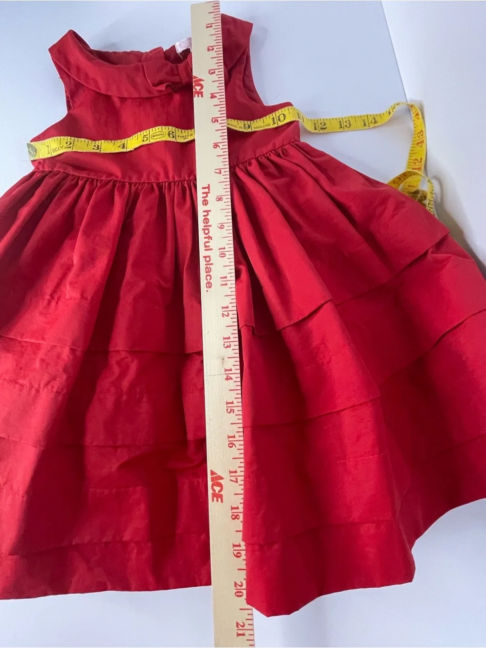 Janie and Jack 2012 Holiday Gift Red Tiered Party Dress Size 18-24 Month